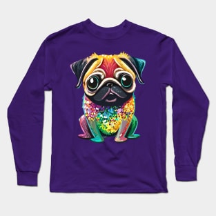 Fabulous Rainbow Pug Long Sleeve T-Shirt